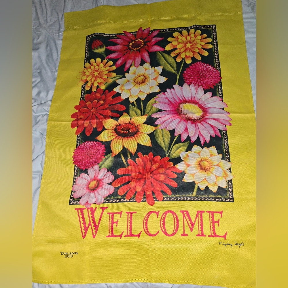 Toland Floral Spring Garden  Welcome Flag
